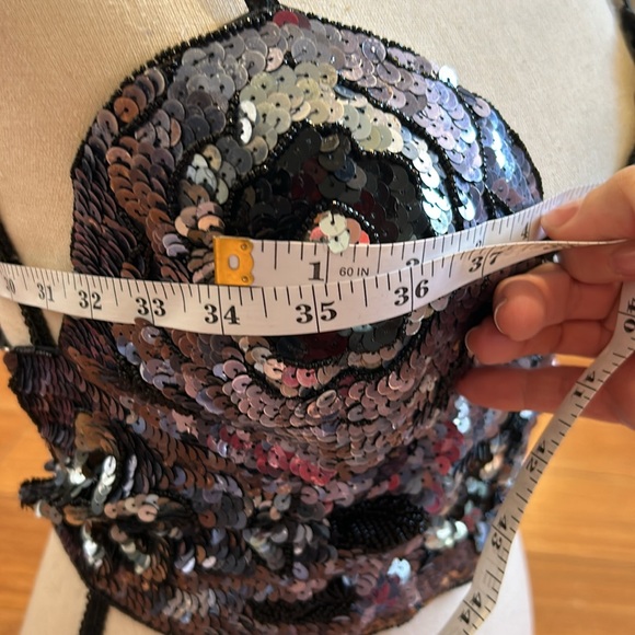 Beaded and Sequined Halter Crisscross Back - Picture 10 of 10